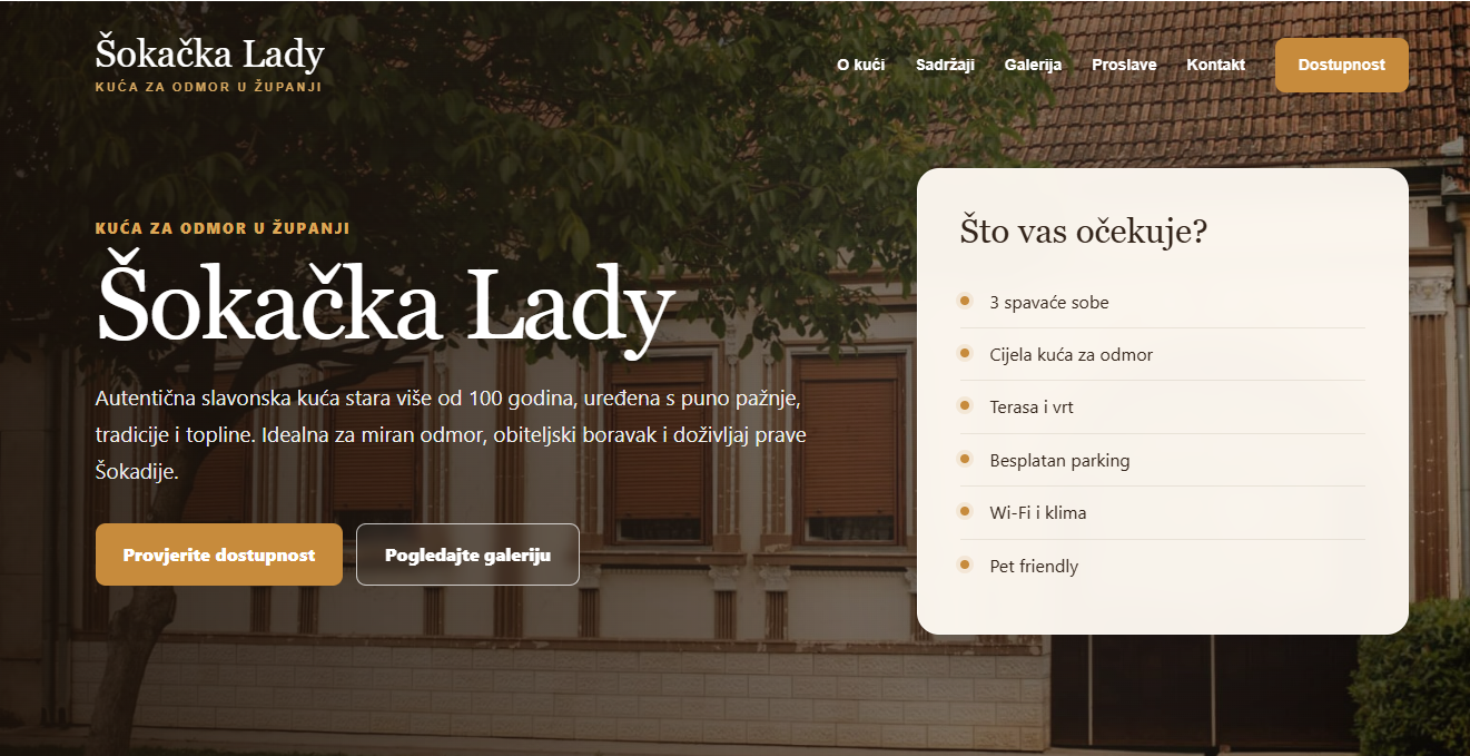 Šokačka Lady web stranica
