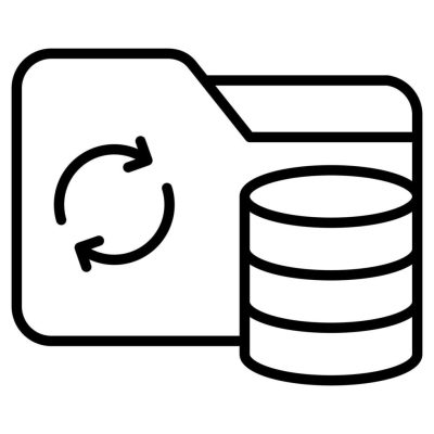 data-backup-icon-line-illustration-vector